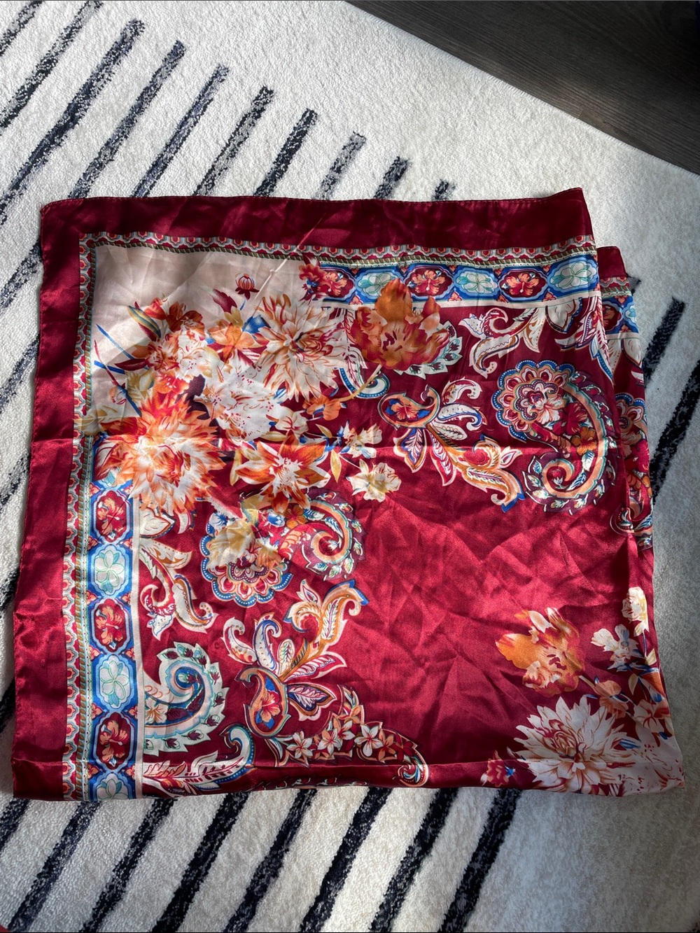 Square silk scarf